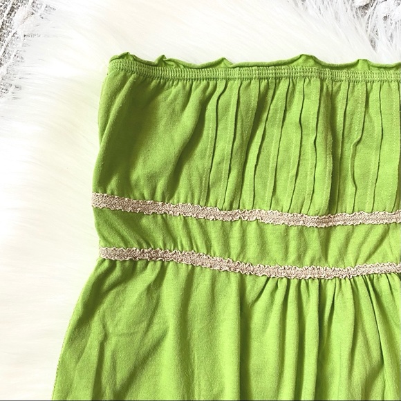(💛2/$30) Strapless lime green summer top - Picture 2 of 2